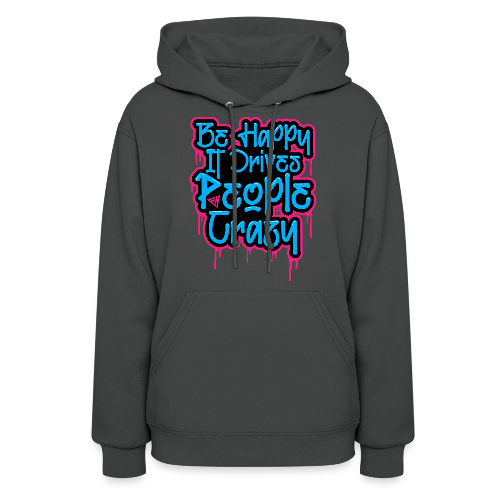 Be Happy Women's Hoodie - asphalt