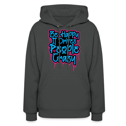 Be Happy Women's Hoodie - asphalt