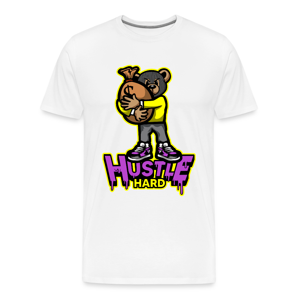 Hustle Hard Men's Premium T-Shirt - white