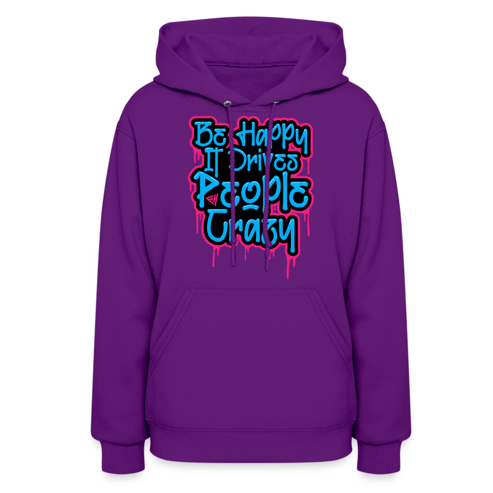 Be Happy Women's Hoodie - purple
