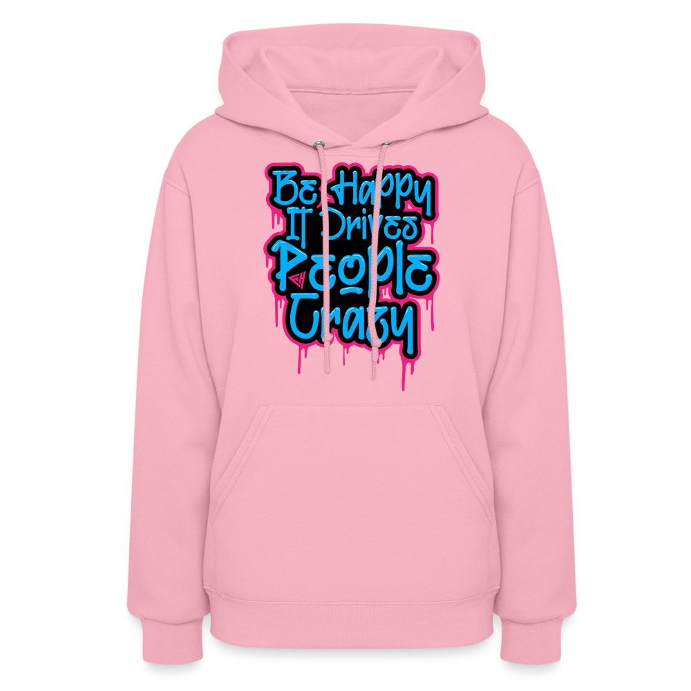 Be Happy Women's Hoodie - classic pink