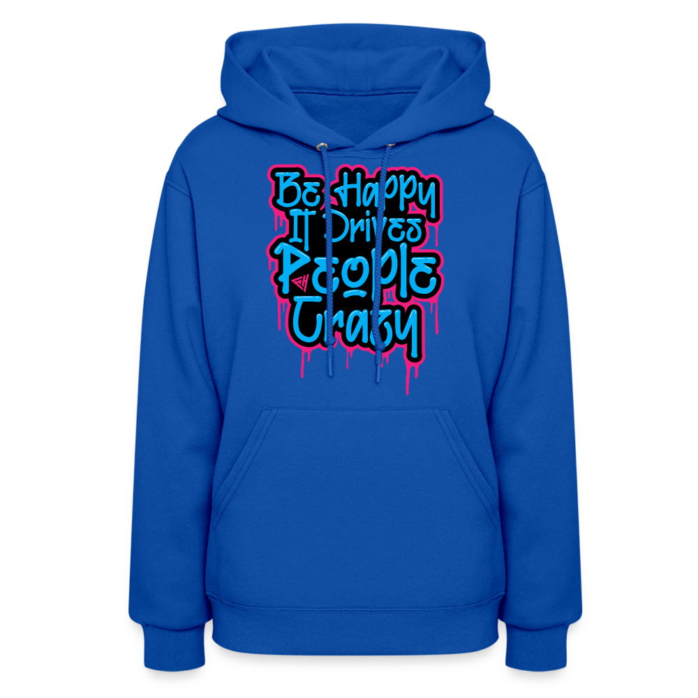 Be Happy Women's Hoodie - royal blue