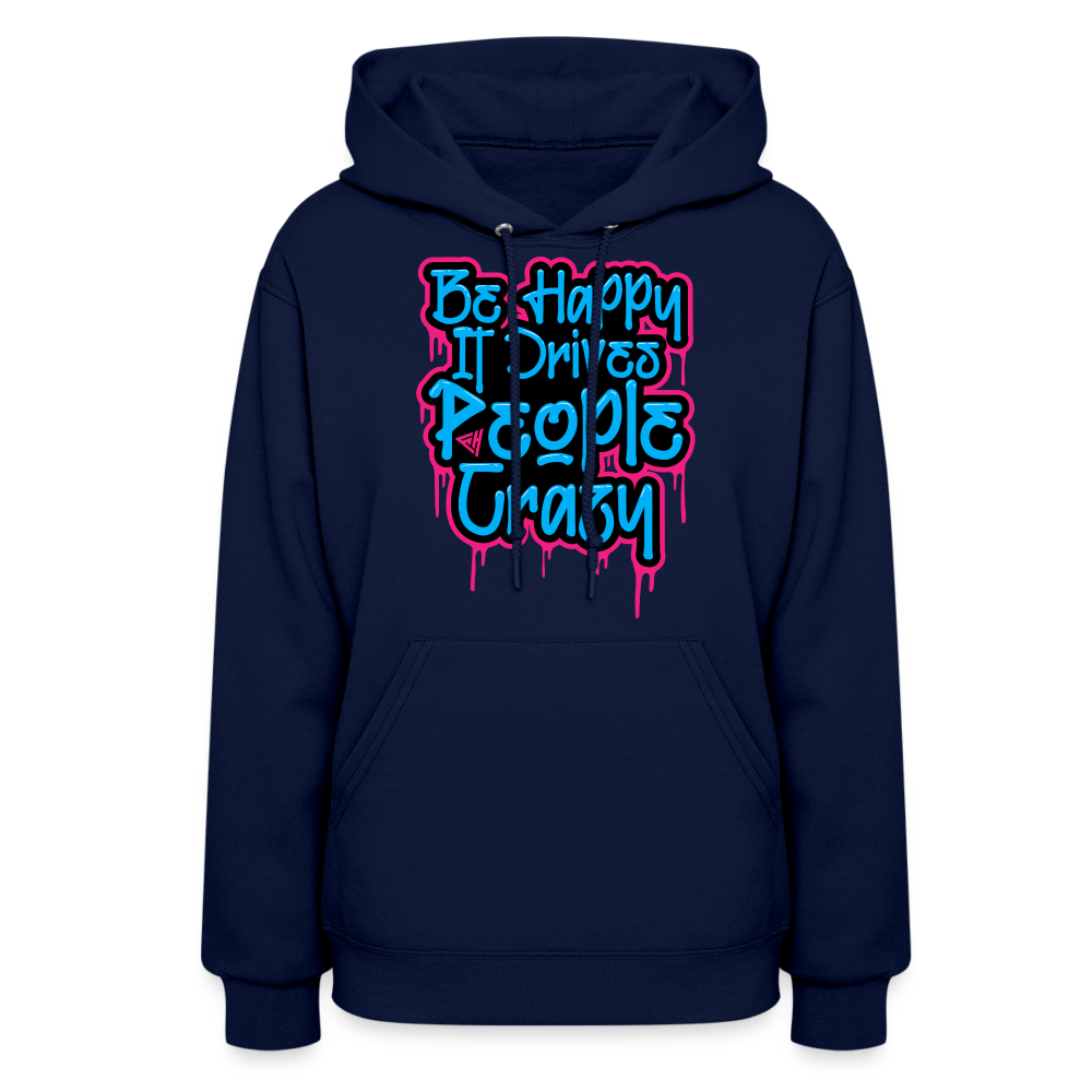 Be Happy Women's Hoodie - navy