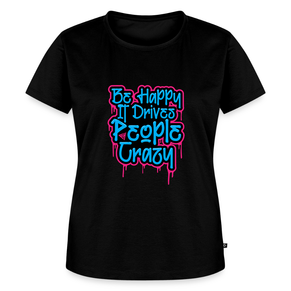 Be Happy Women’s Premium T-Shirt - black