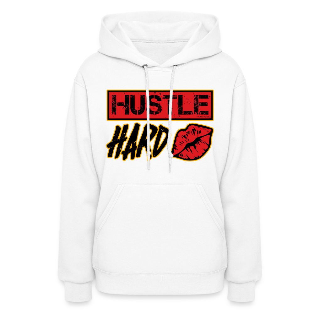 Huste Hard Women's Hoodie - white