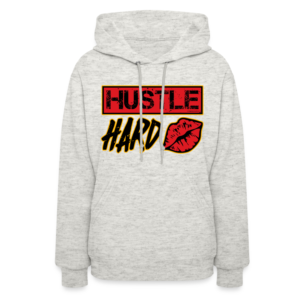 Huste Hard Women's Hoodie - heather oatmeal