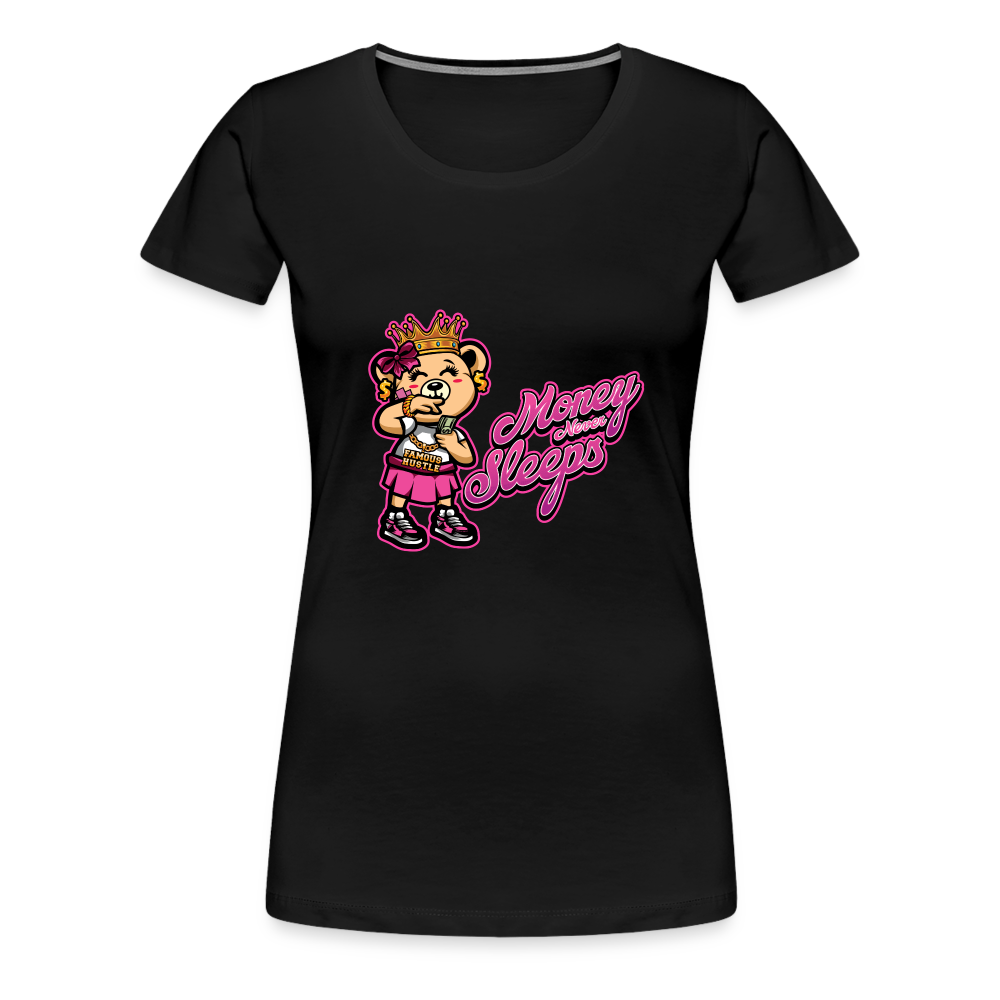 Money Never Sleeps Women’s Premium T-Shirt - black