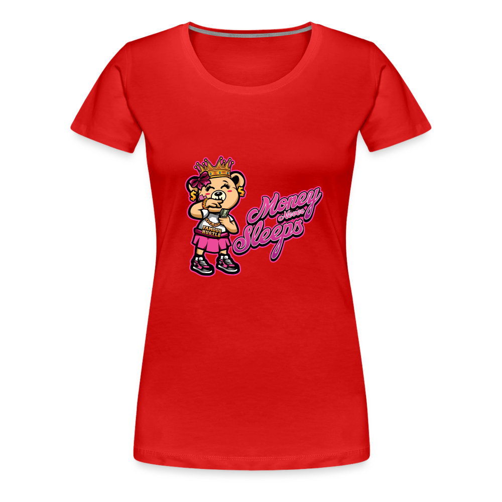 Money Never Sleeps Women’s Premium T-Shirt - red