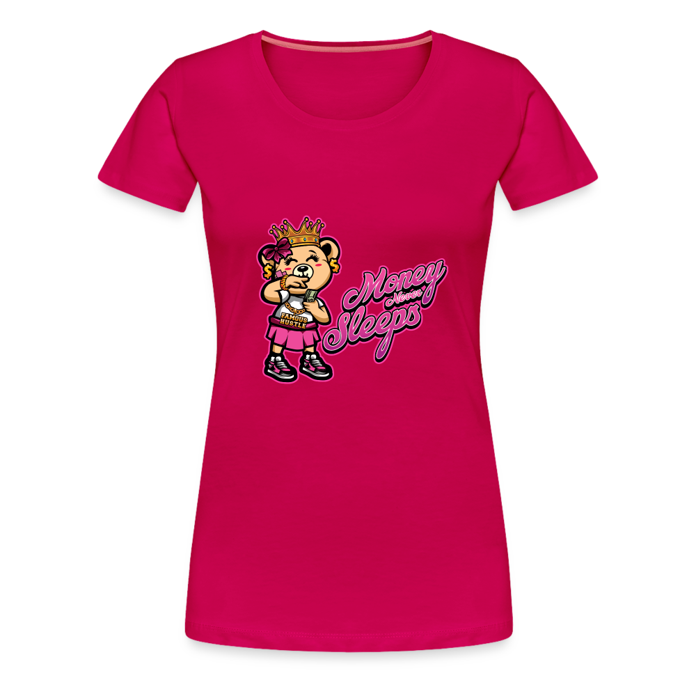 Money Never Sleeps Women’s Premium T-Shirt - dark pink