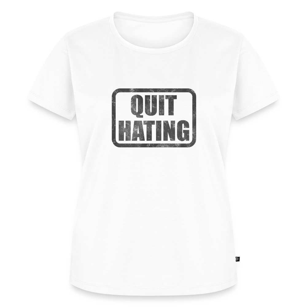 Quit Hating Women’s Premium T-Shirt - white