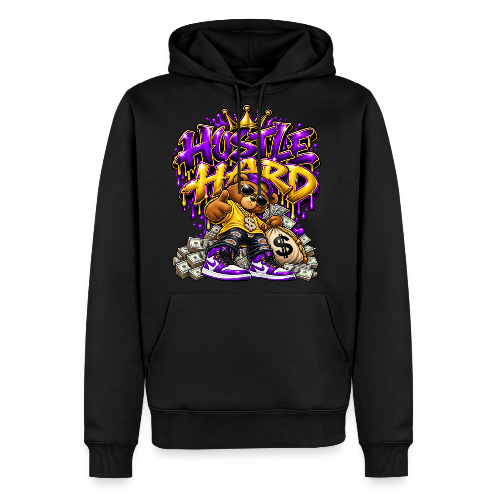 Hustle Hard Bear Men’s Premium Hoodie - black