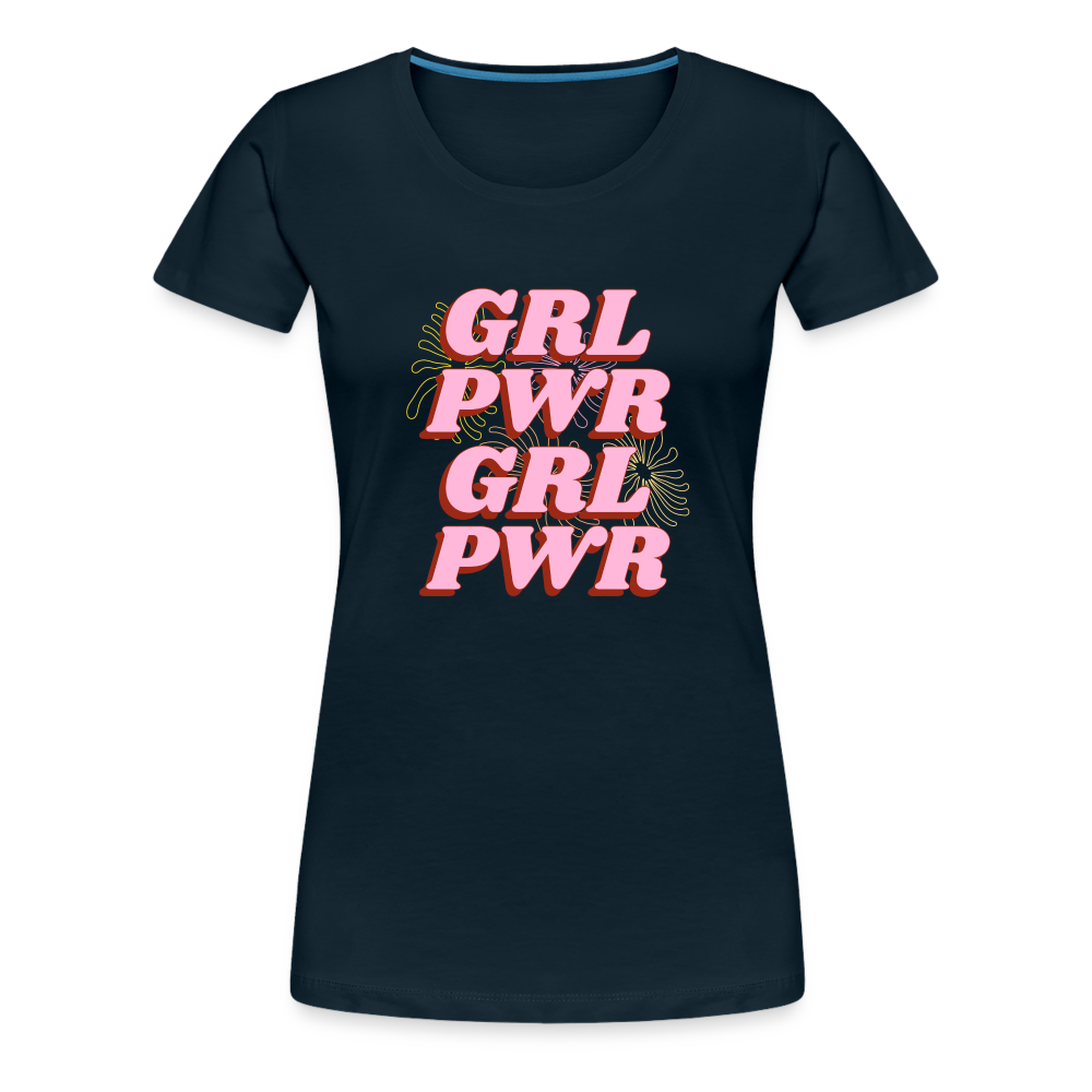 Grl Pwr Women’s Premium T-Shirt - deep navy