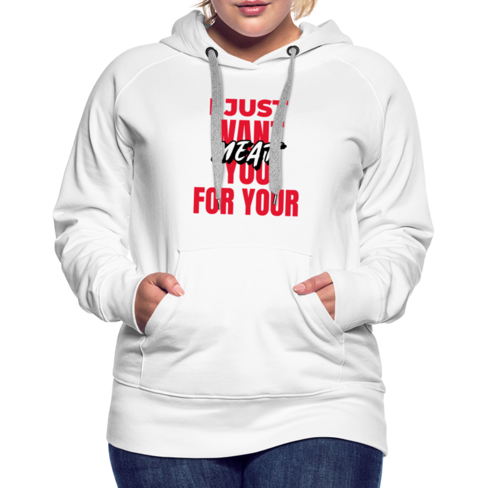 Meat Women’s Premium Hoodie - white