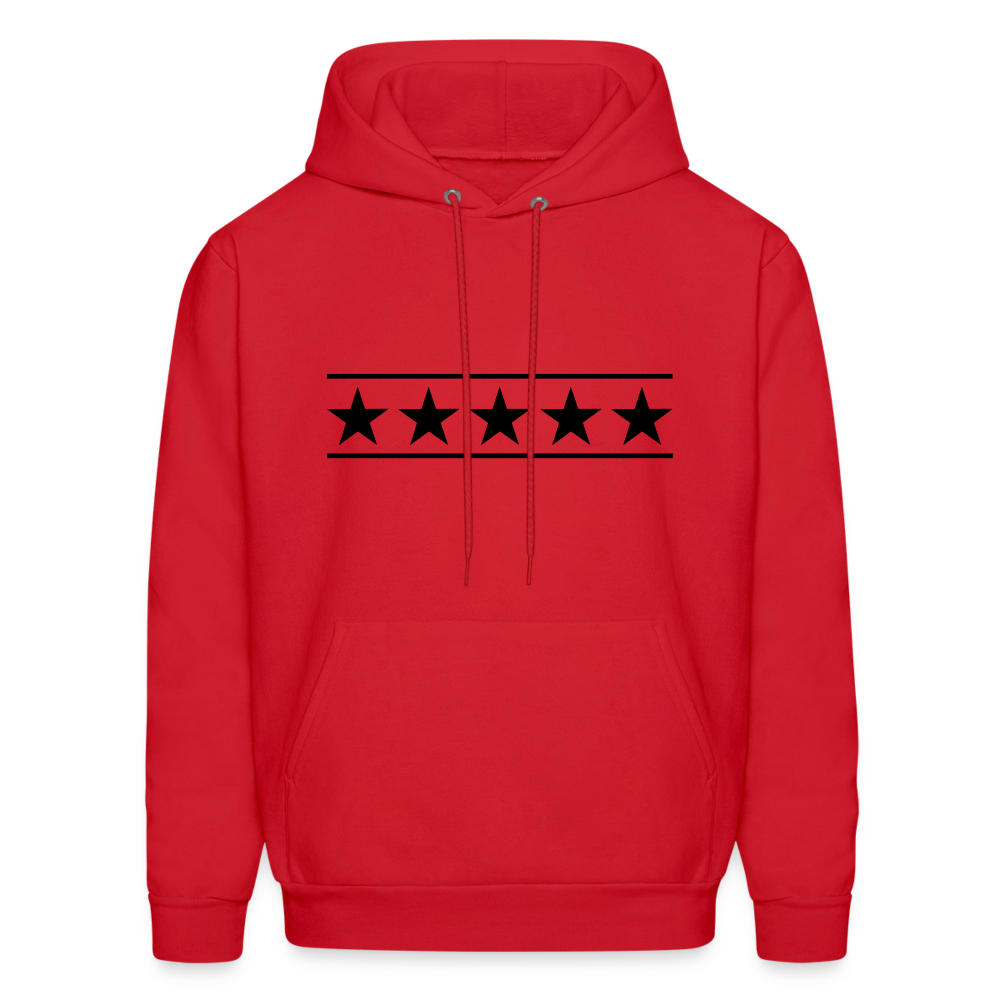 5 Star Men's Hoodie - red