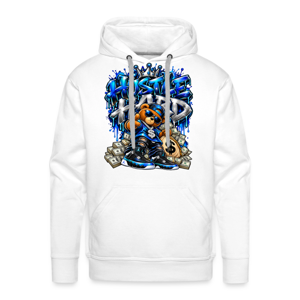 Hustle Hard Men’s Premium Hoodie - white