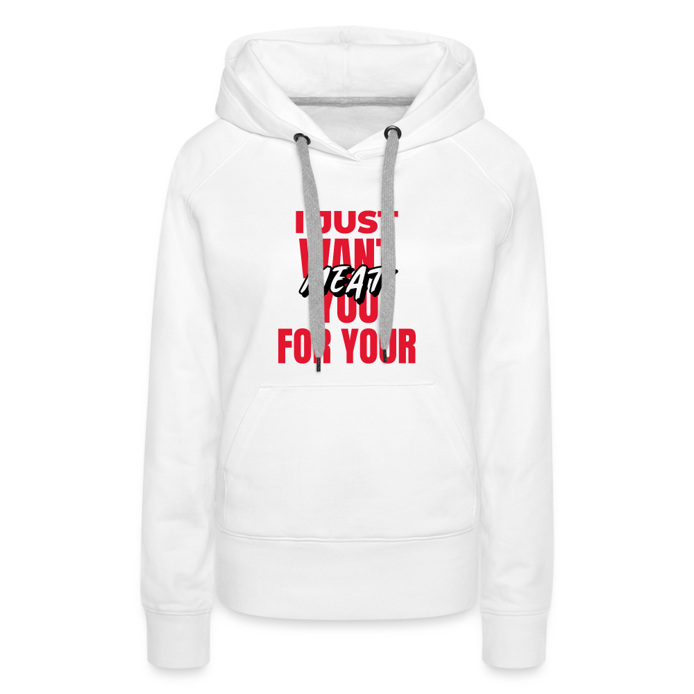 Meat Women’s Premium Hoodie - white