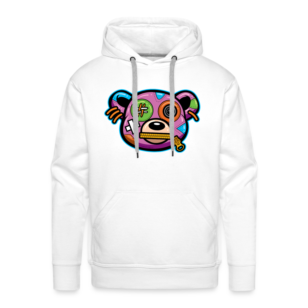 Purple Bear Men’s Premium Hoodie - white