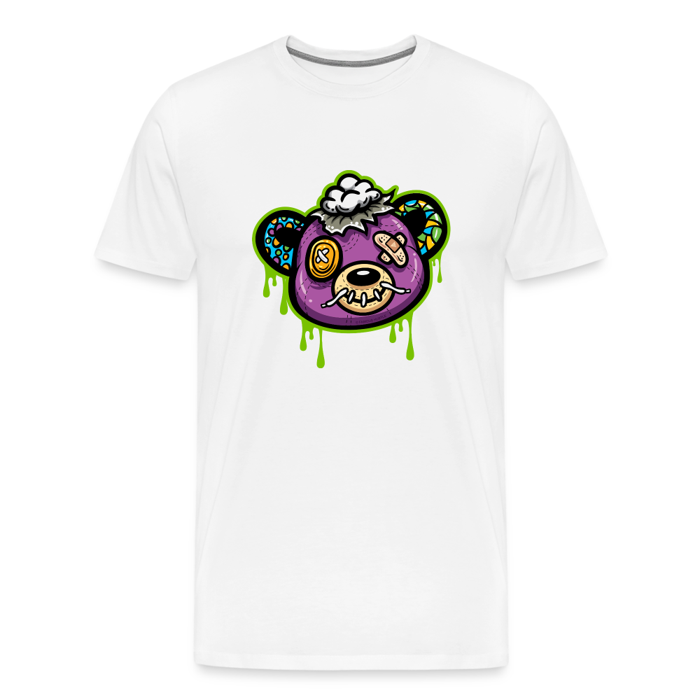 Purple Bear Men's Premium T-Shirt - white