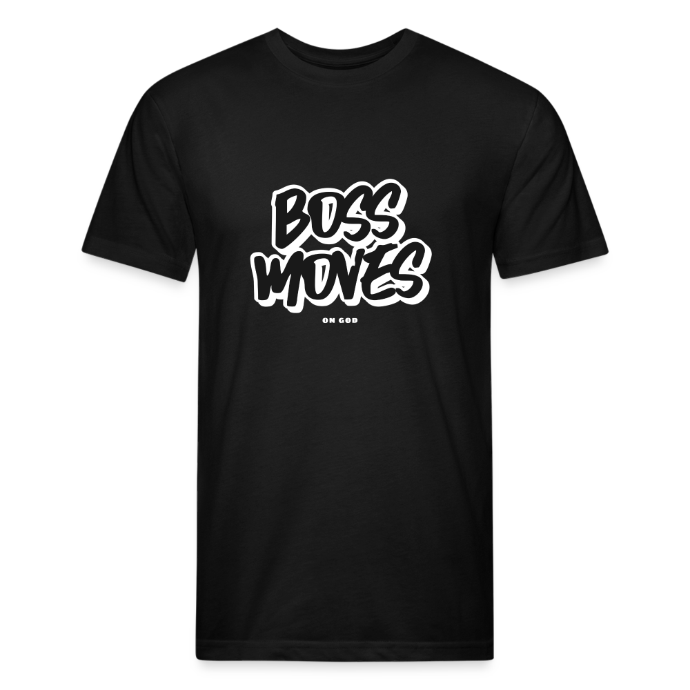 Boss Moves Fitted Cotton/Poly T-Shirt by Next Level - black