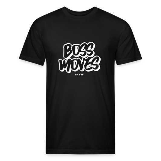 Boss Moves Fitted Cotton/Poly T-Shirt by Next Level - black