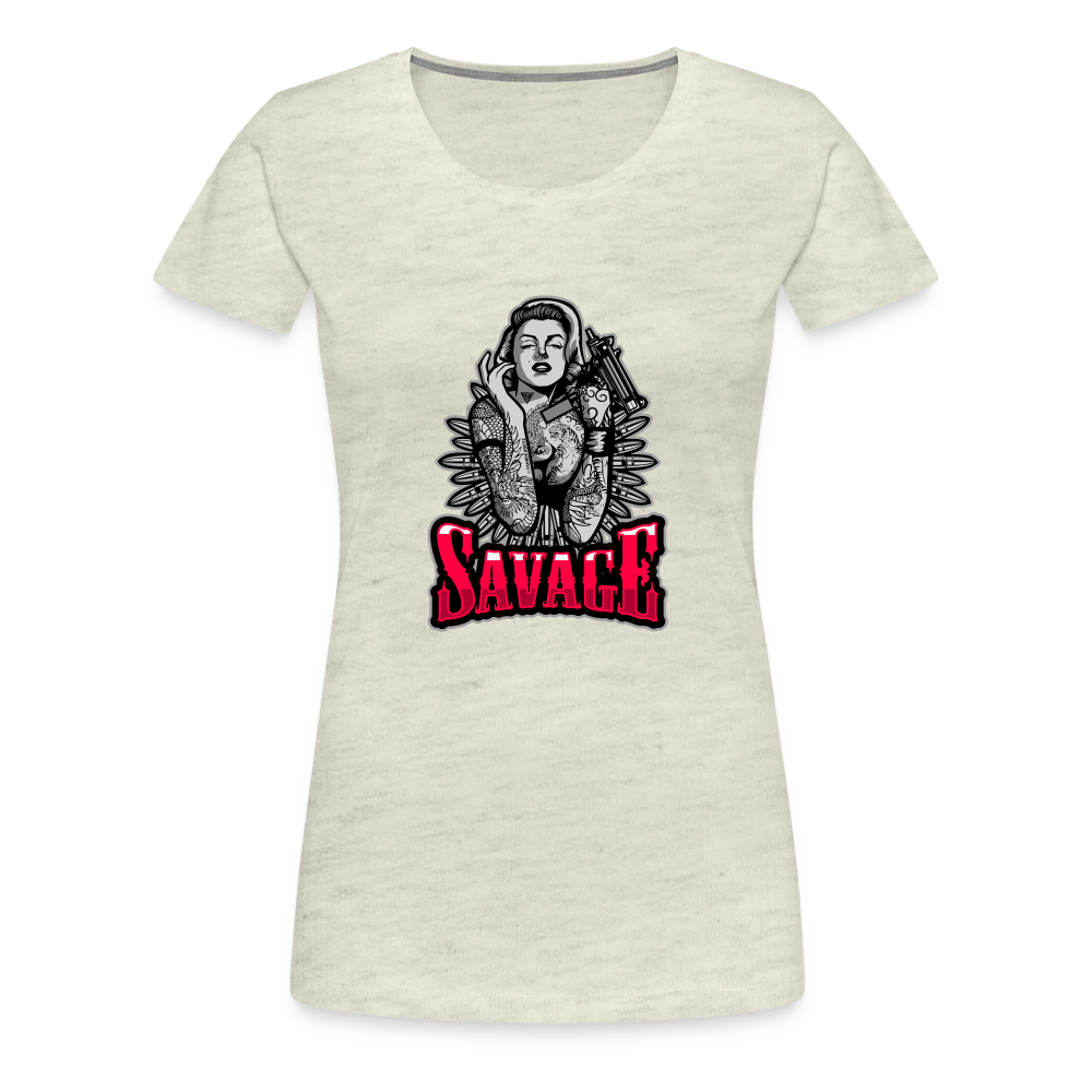 Savage Women’s Premium T-Shirt - heather oatmeal