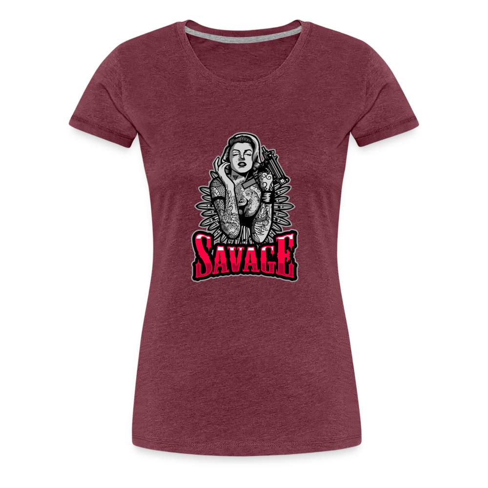 Savage Women’s Premium T-Shirt - heather burgundy