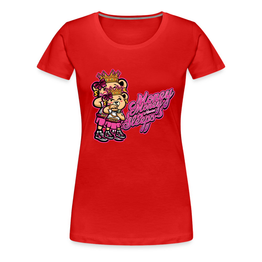 Money Never Sleeps Women’s Premium T-Shirt - red