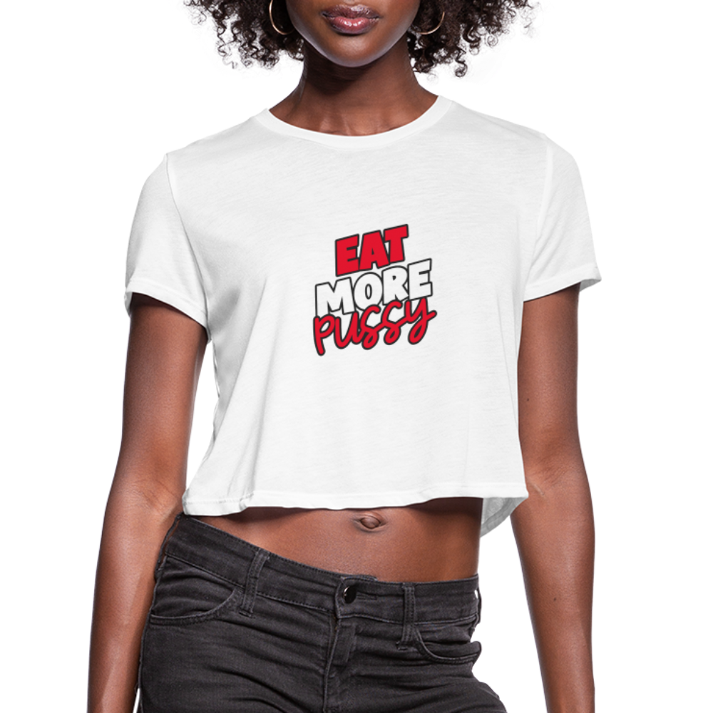 Eat...Women's Cropped T-Shirt - white