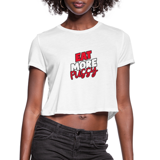 Eat...Women's Cropped T-Shirt - white