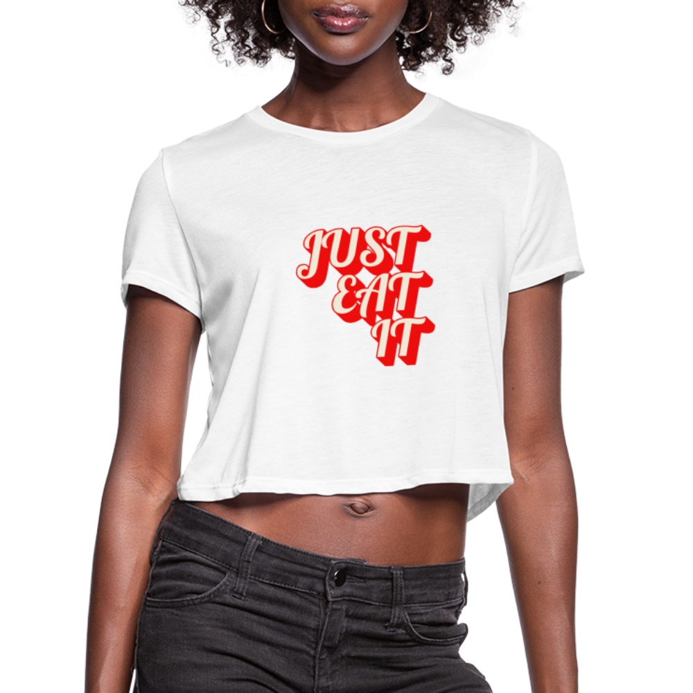 Just Eat It Women's Cropped T-Shirt - white