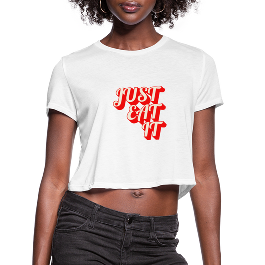 Just Eat It Women's Cropped T-Shirt - white