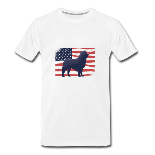 USA Flag Dog  Men's Premium T-Shirt - white