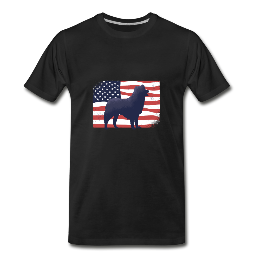 USA Flag Dog  Men's Premium T-Shirt - black