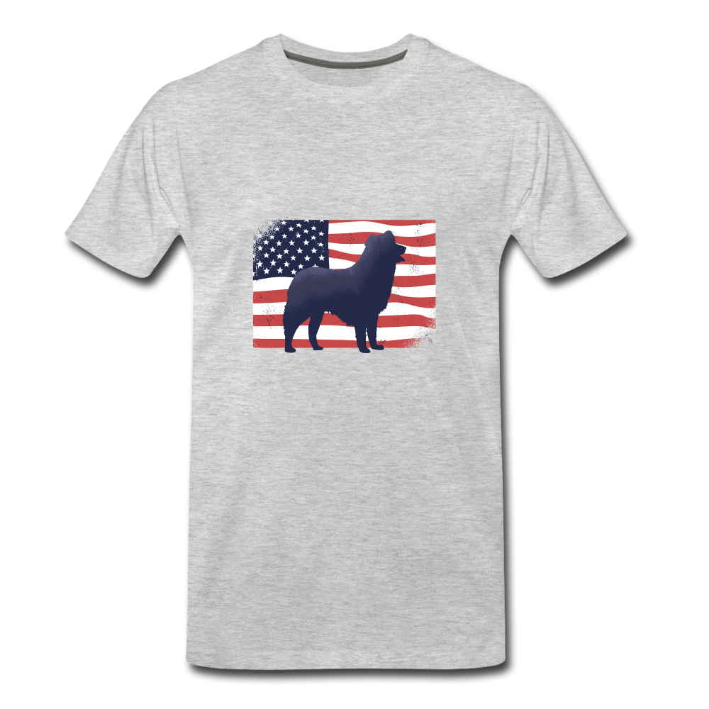 USA Flag Dog  Men's Premium T-Shirt - heather gray