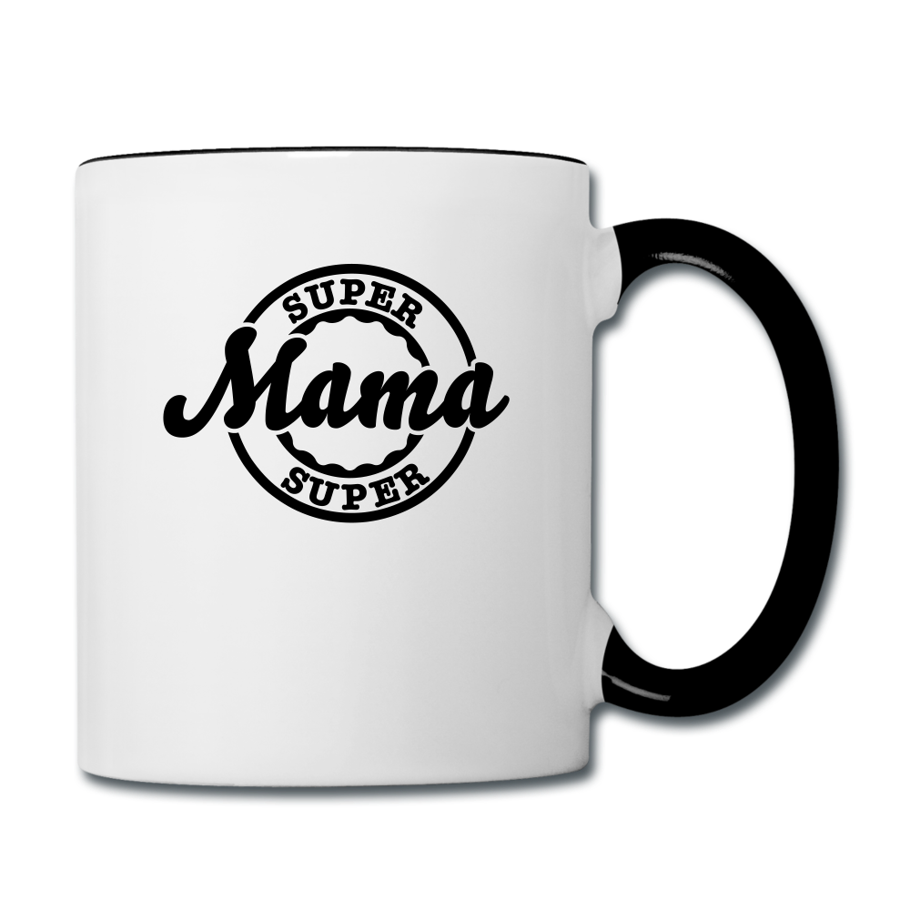 Super Mama Contrast Coffee Mug - white/black