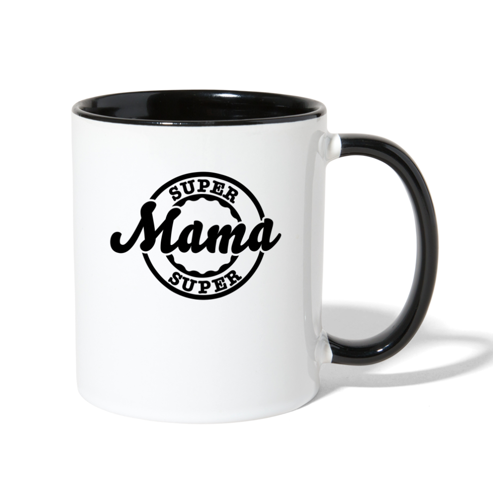 Super Mama Contrast Coffee Mug - white/black