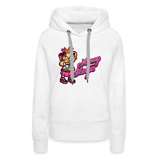 Money Never Sleep Women’s Premium Hoodie - white