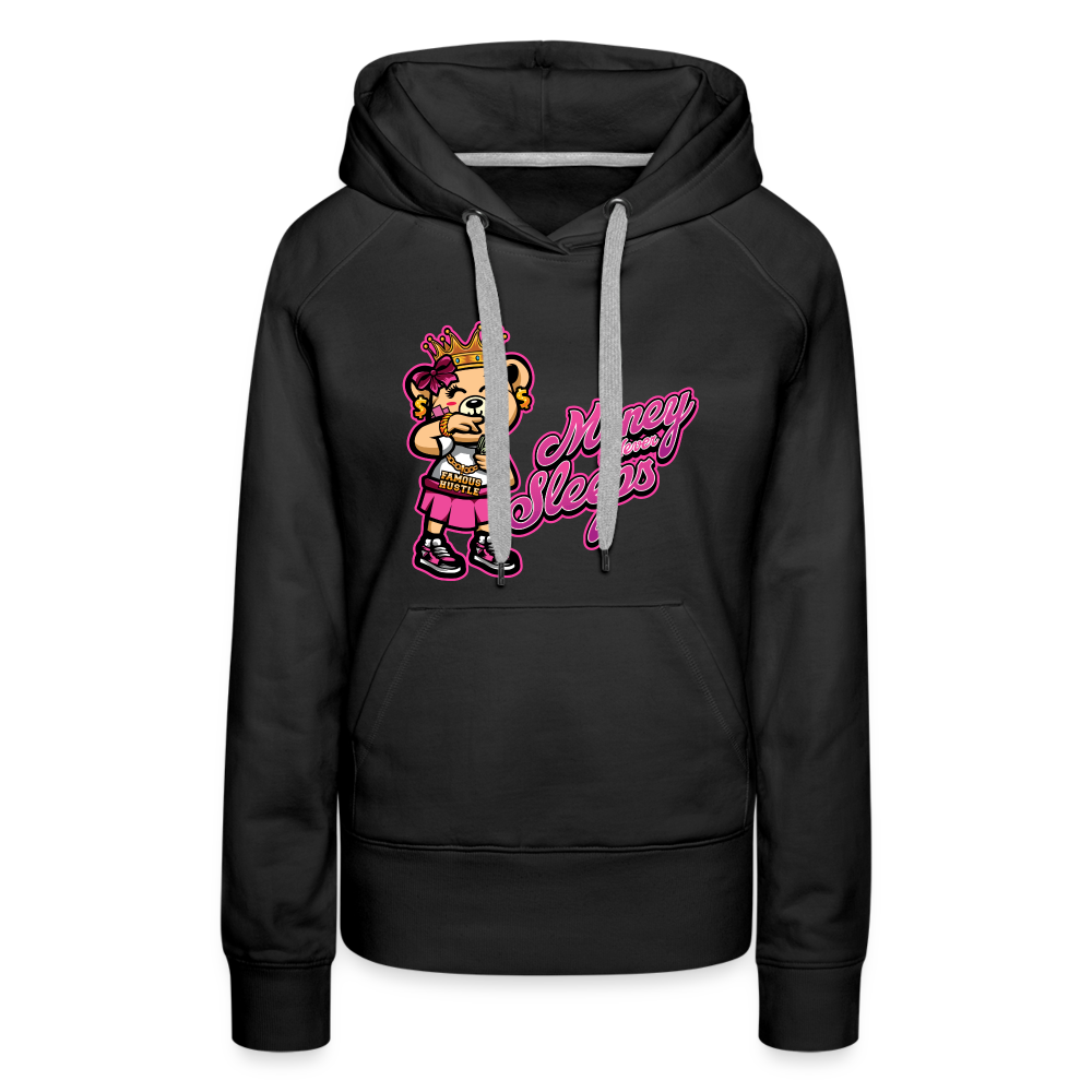 Money Never Sleep Women’s Premium Hoodie - black