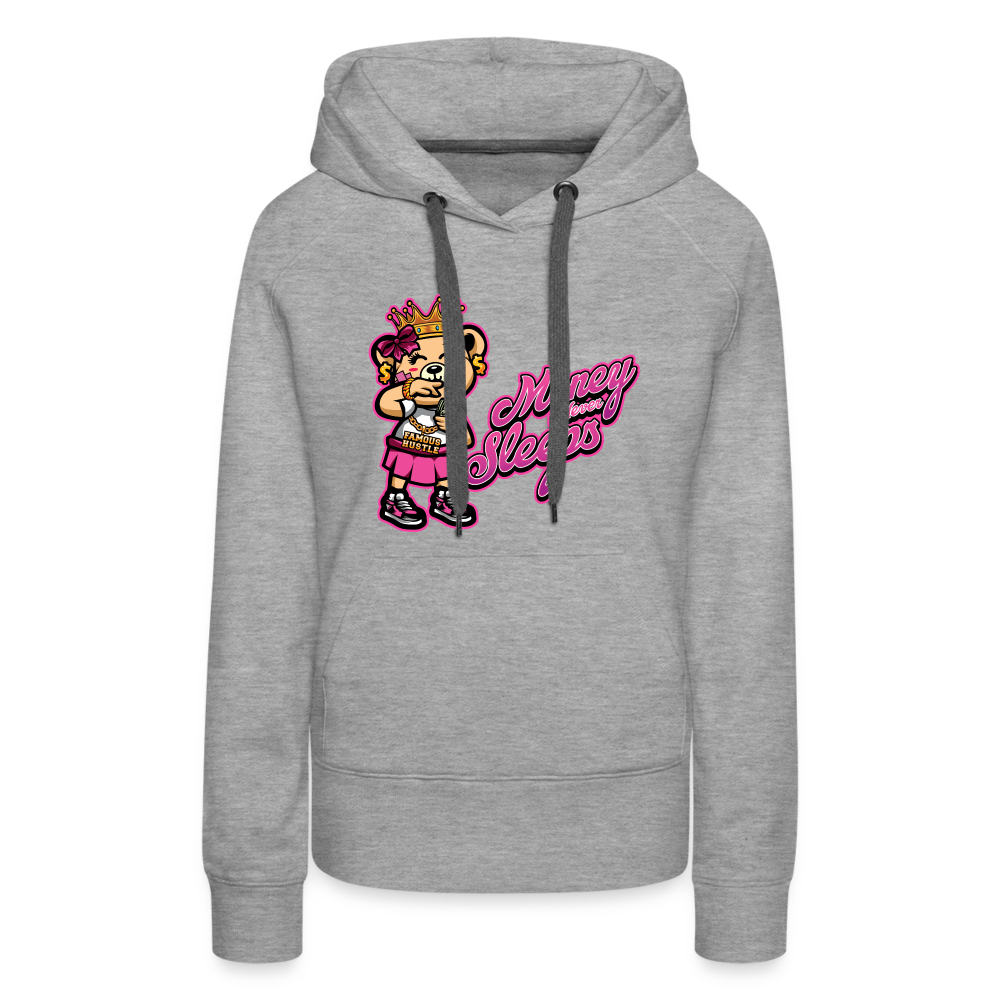 Money Never Sleep Women’s Premium Hoodie - heather grey