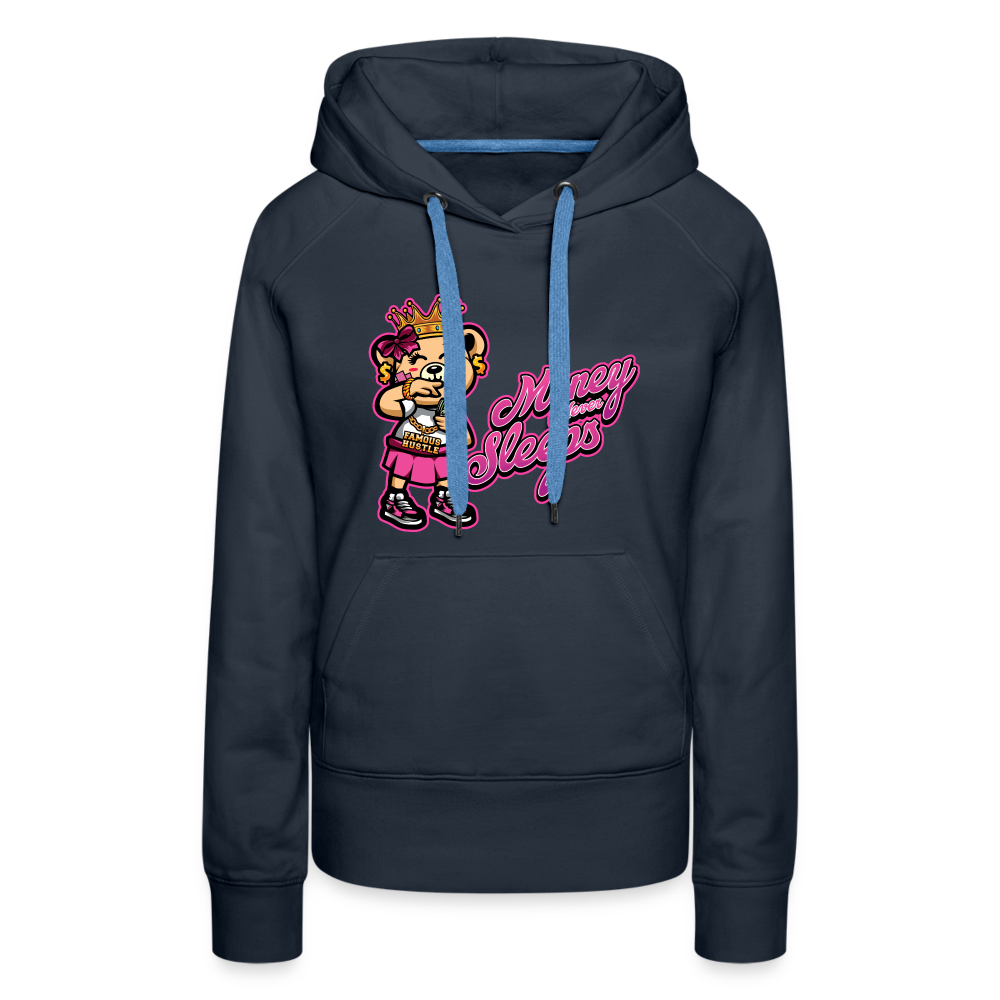 Money Never Sleep Women’s Premium Hoodie - navy