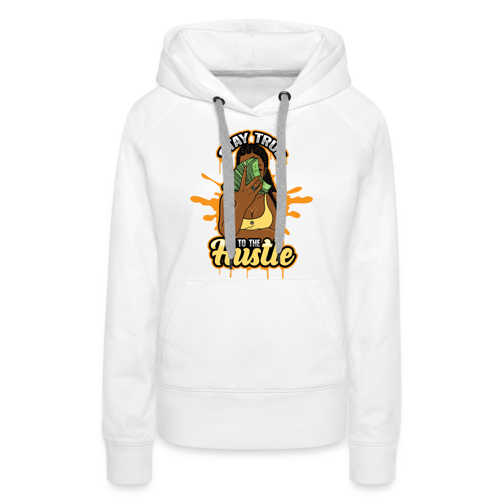 Hustle And Grind Women’s Premium Hoodie - white