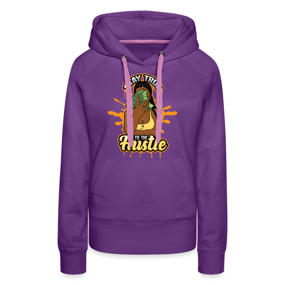 Hustle And Grind Women’s Premium Hoodie - purple