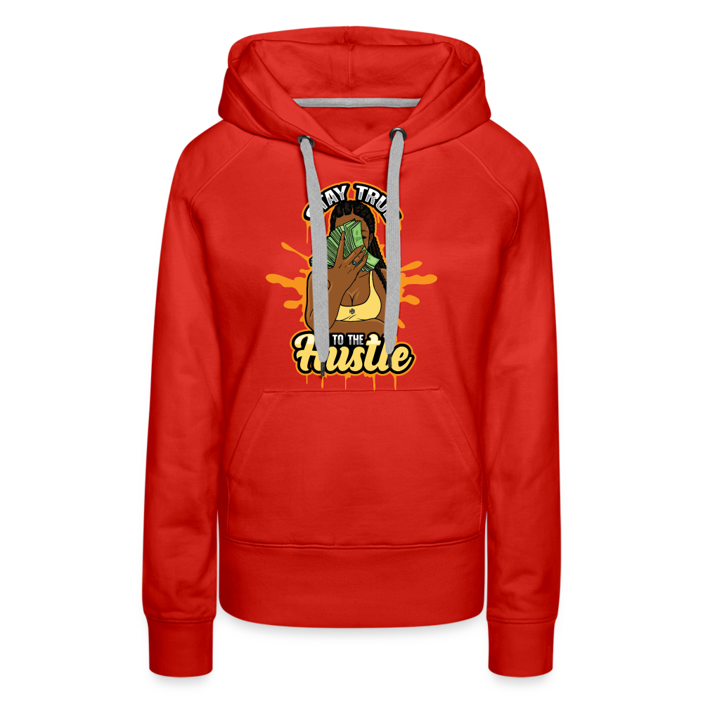 Hustle And Grind Women’s Premium Hoodie - red