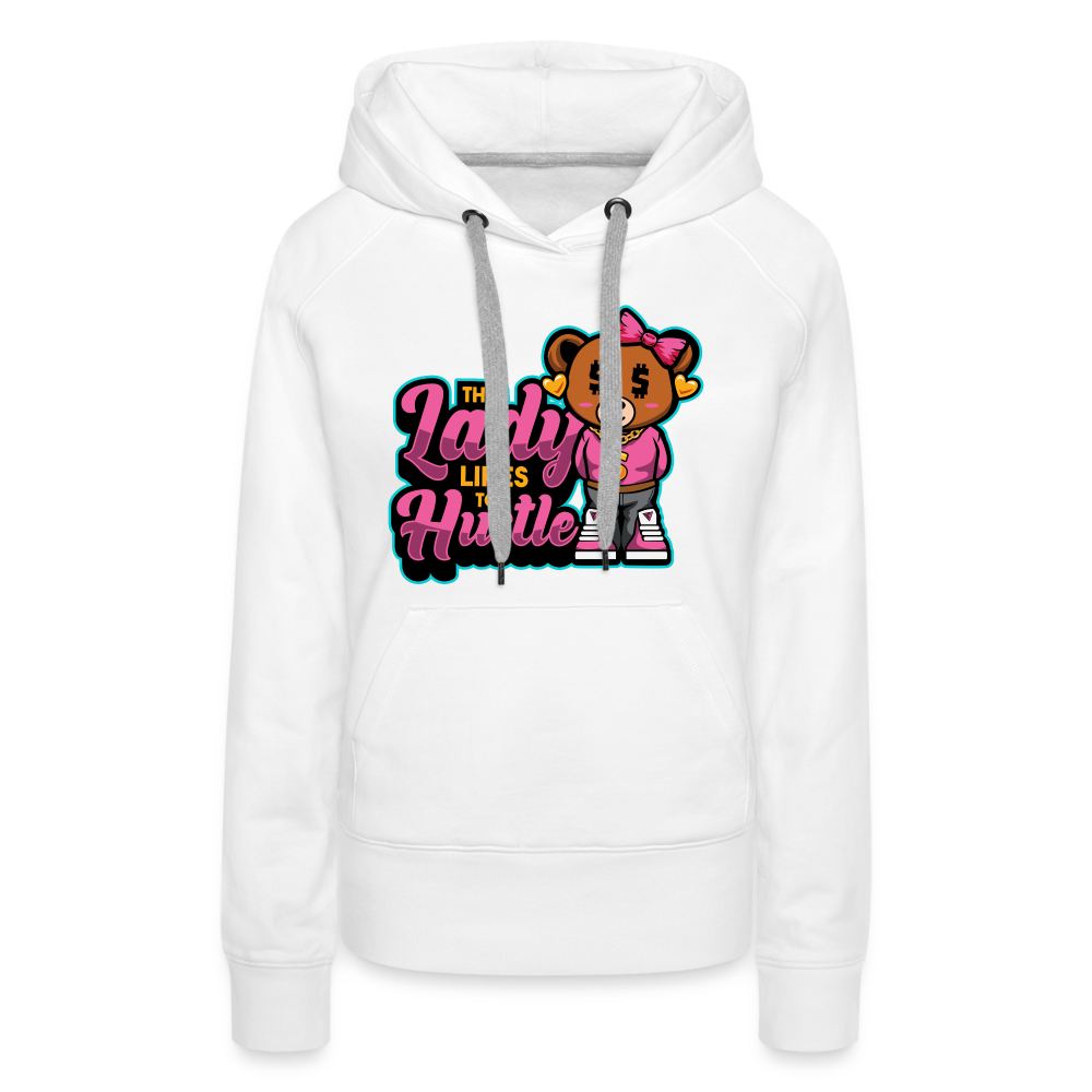 This Lady Hustle Women’s Premium Hoodie - white