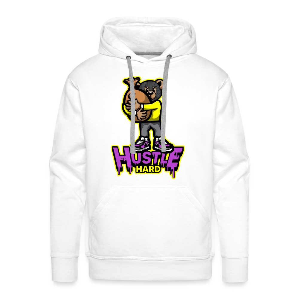 Hustle Hard Men’s Premium Hoodie - white