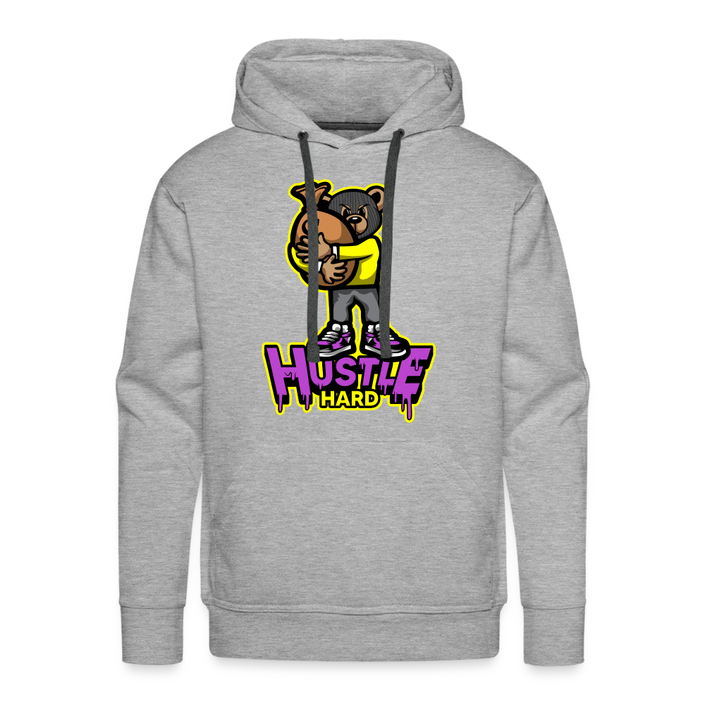 Hustle Hard Men’s Premium Hoodie - heather grey