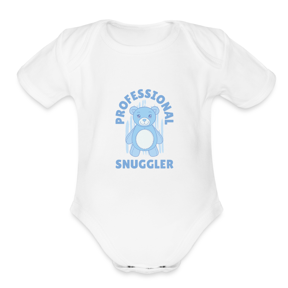 Snuggler Organic Short Sleeve Baby Bodysuit - white