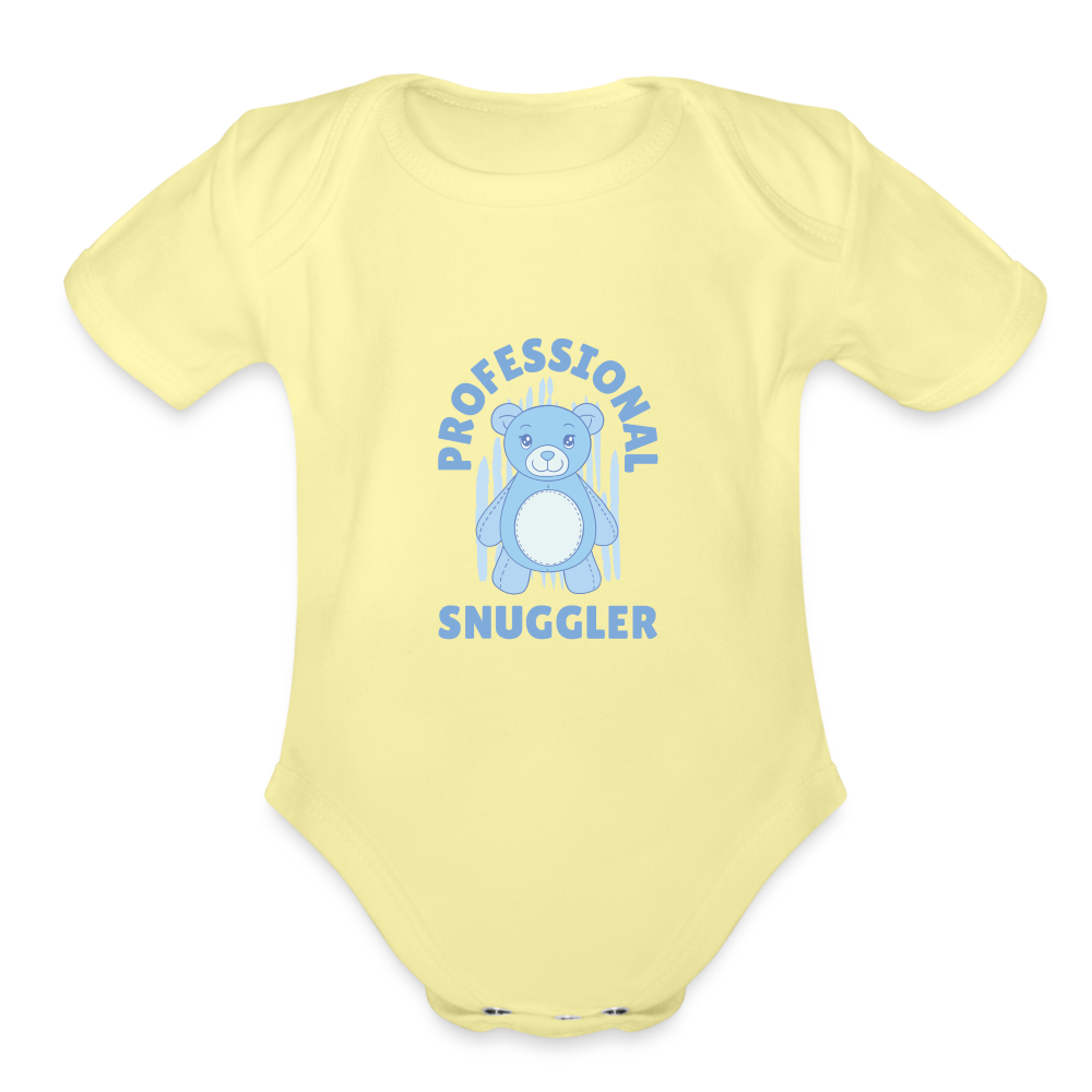 Snuggler Organic Short Sleeve Baby Bodysuit - washed yellow