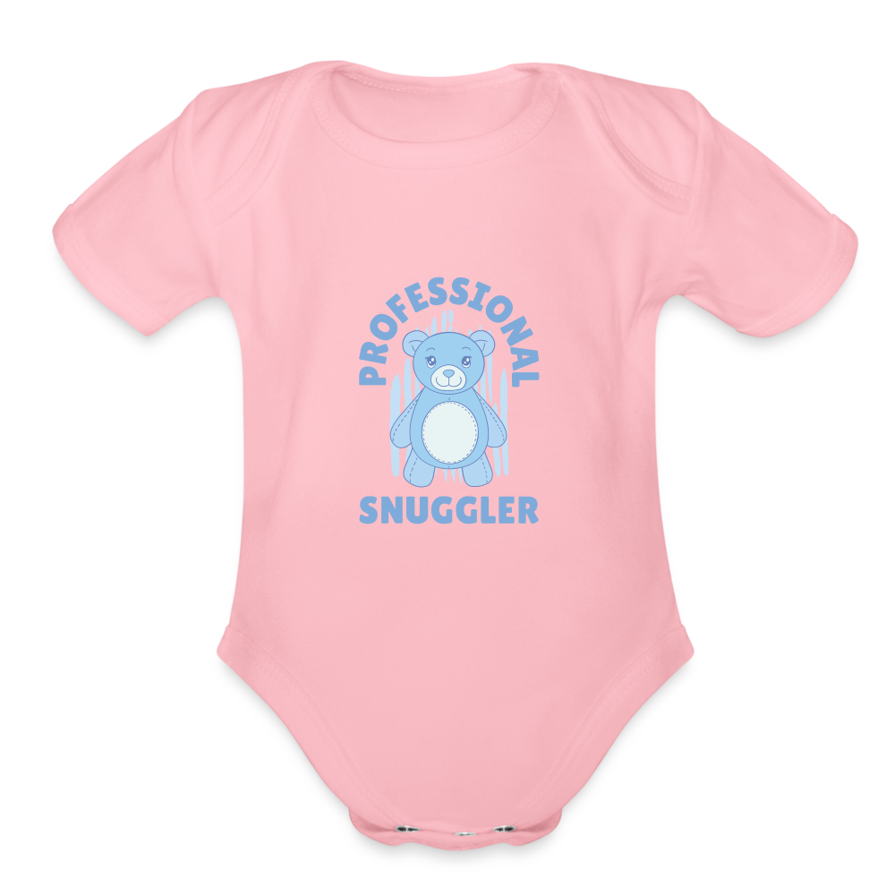 Snuggler Organic Short Sleeve Baby Bodysuit - light pink