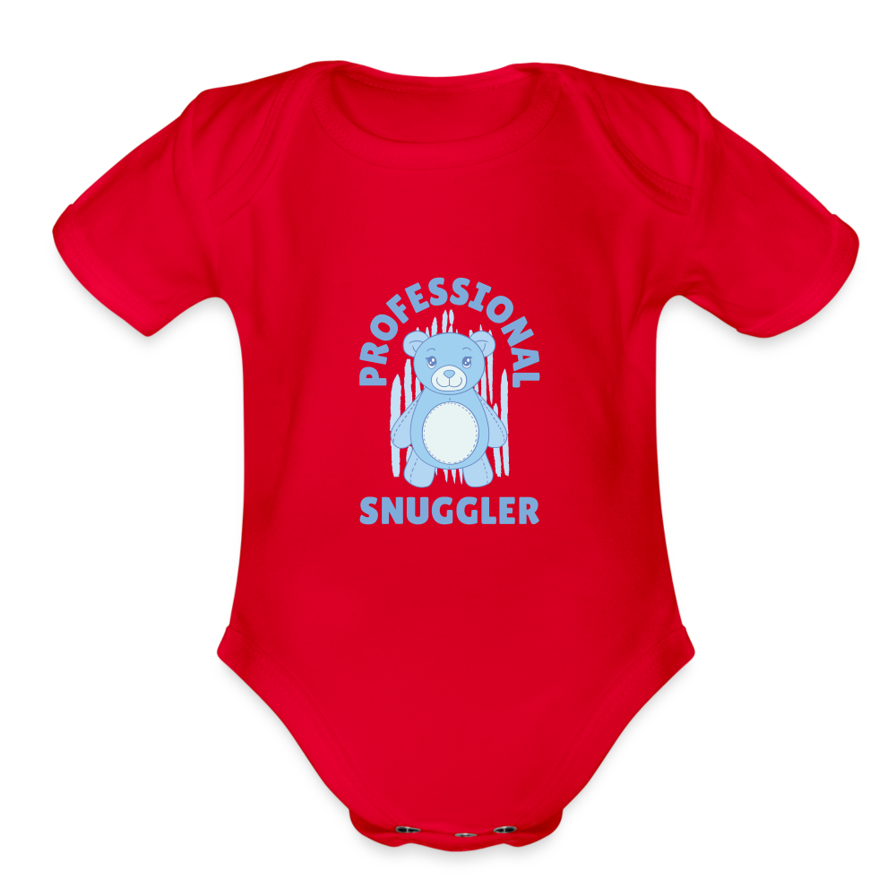 Snuggler Organic Short Sleeve Baby Bodysuit - red